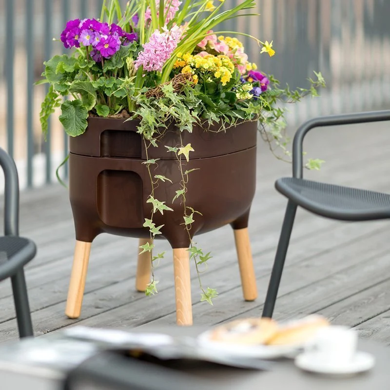Jardinera Elevada Urbalive Low Marrón Con Auto-riego