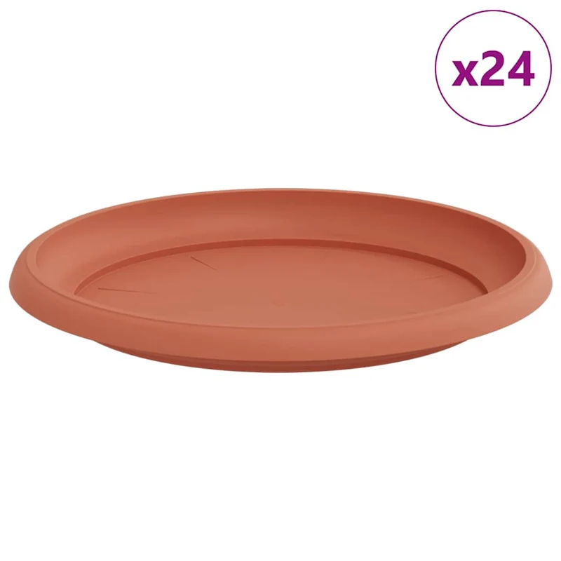Bandeja Redonda Para Flores 24 Uds. Rojo Ladrillo Plástico