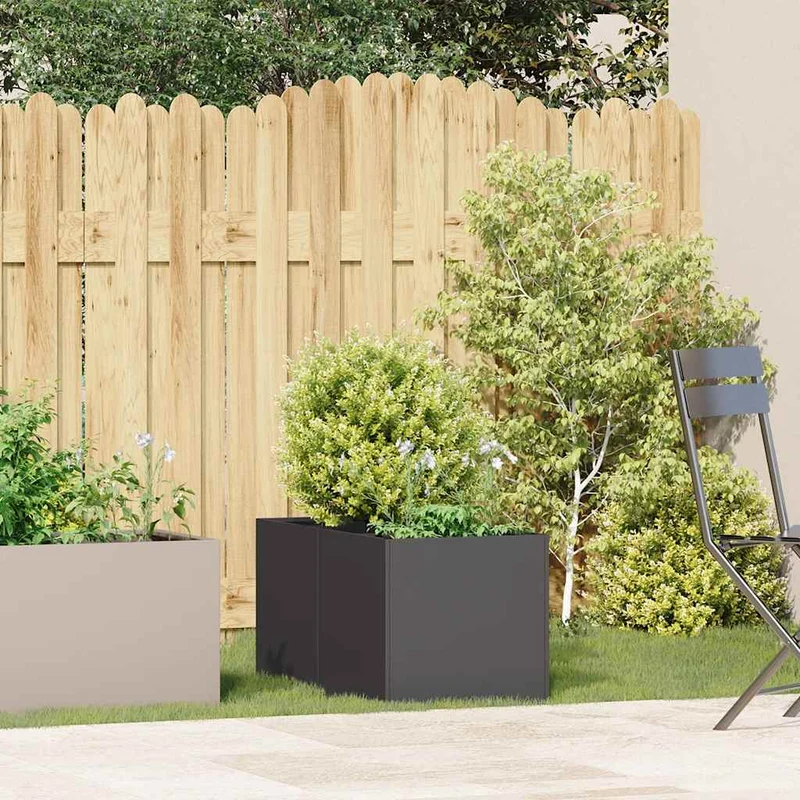 Jardinera De Acero Laminado En Frío Negro 40x80x40 Cm