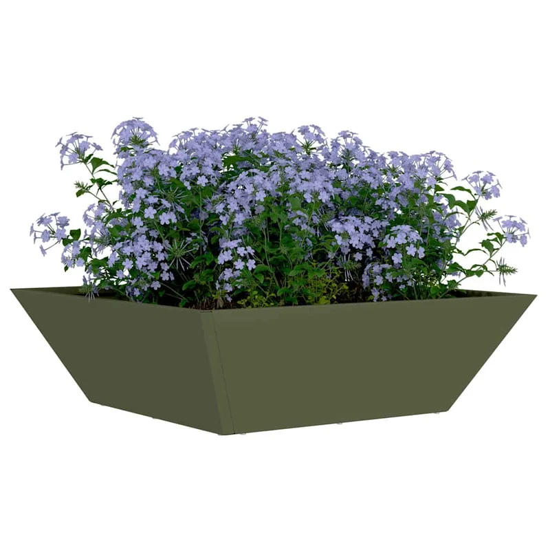 Macetero De Jardín Verde Oliva 50 X 50 X 15 Cm
