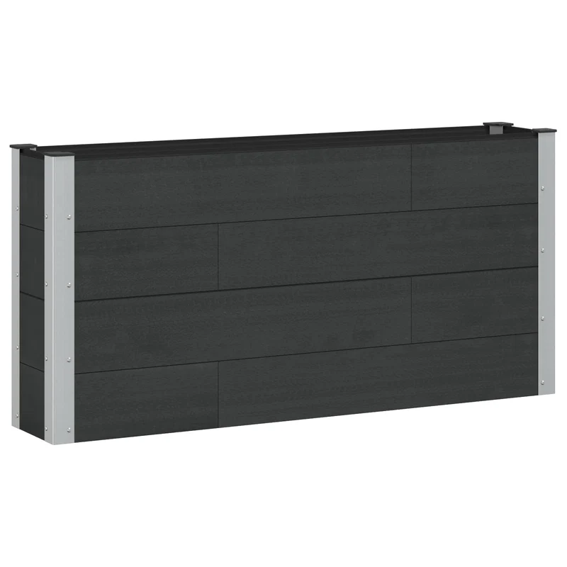 Arriate Elevado Negro 150 X 30 X 72 Cm Wpc Y Aluminio