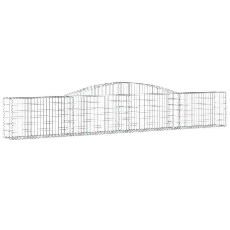Cestas De Gaviones 3 Uds Forma De Arco Hierro 400x30x60/80 Cm