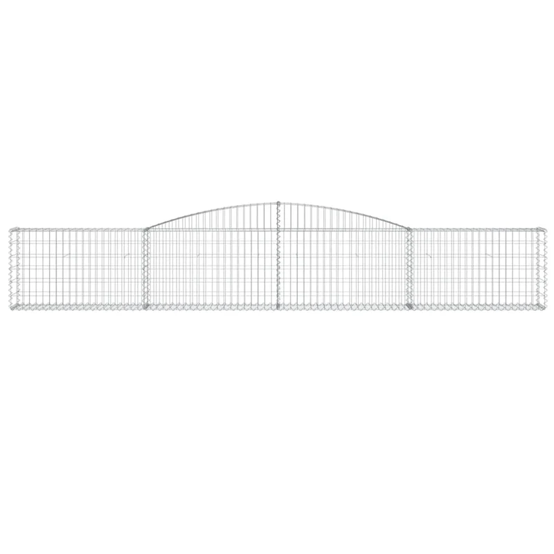 Cestas De Gaviones 3 Uds Forma De Arco Hierro 400x30x60/80 Cm