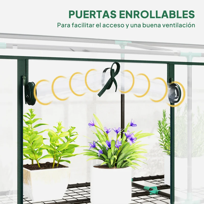 Outsunny Invernadero Pequeño Con Estantes De 3 Niveles Transparente
