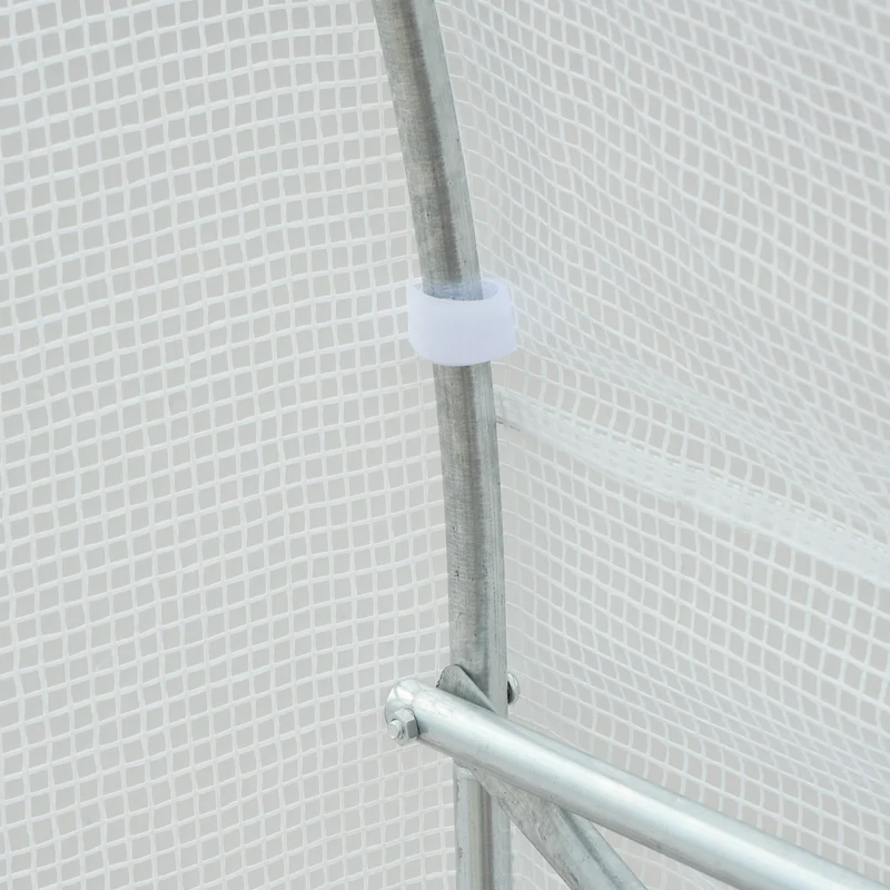 Outsunny Invernadero De Exterior 3,5x2x2 M Con 6 Ventanas De Malla Blanco