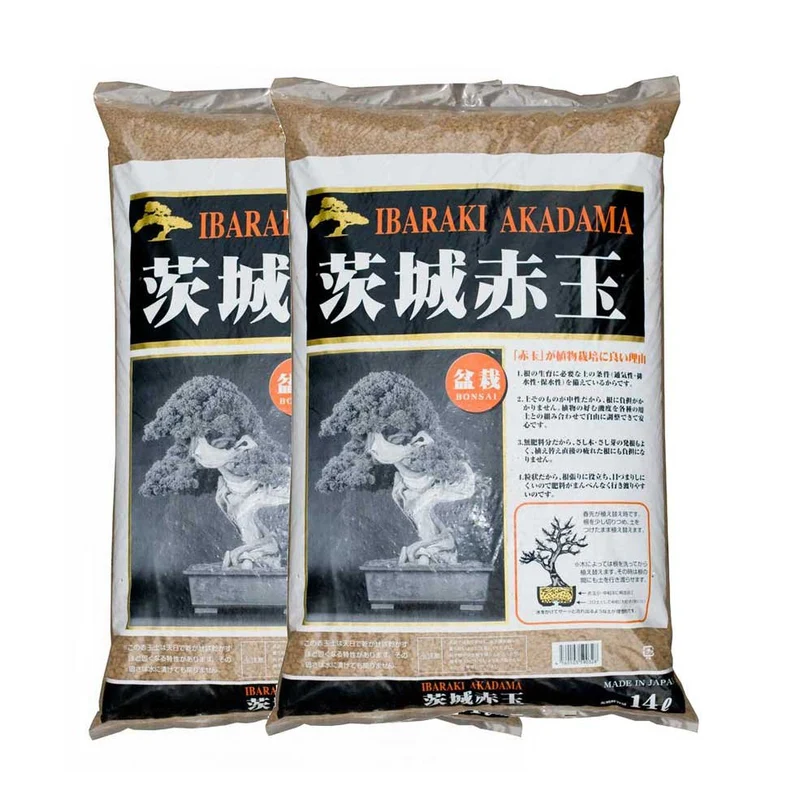 2 Sacos Akadama Ibaraki Hard Quality 14 L Grano Medio 3-6 Mm