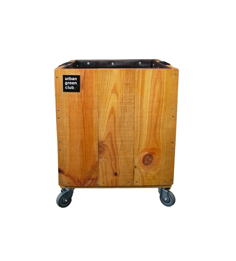 Módulo De Cultivo De Madera De Pino Urban Green Club - 50x50x60 Cm 100 L