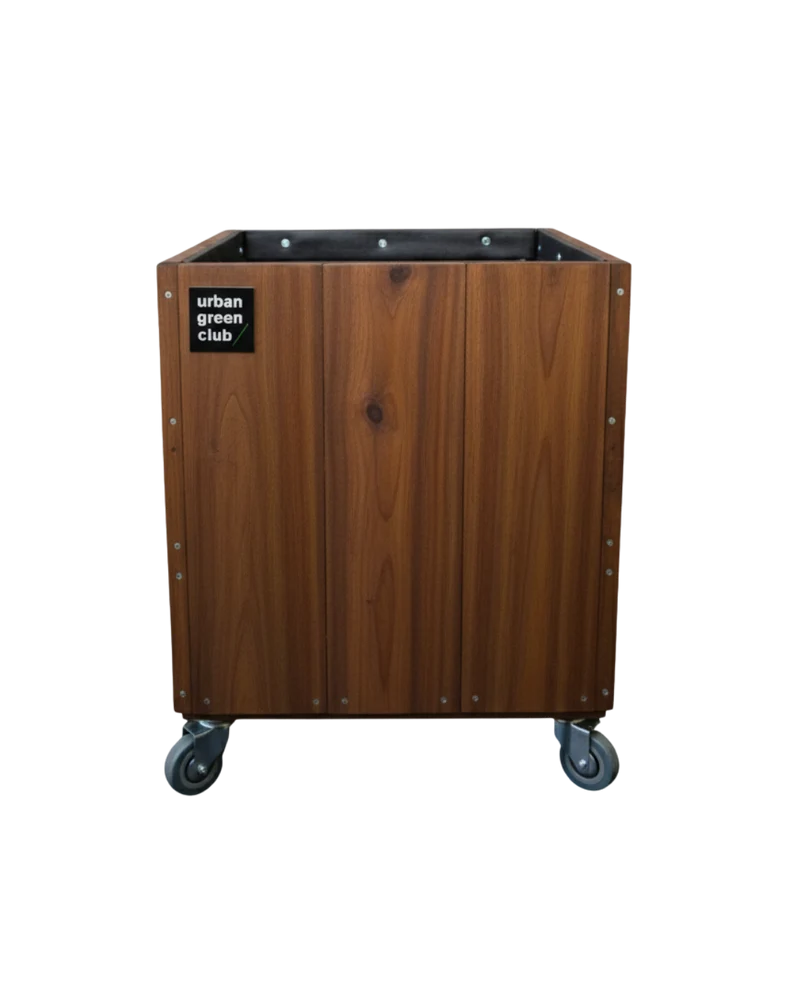 Módulo De Cultivo De Madera De Pino color Nogal Urban Green Club - 50x50x60 Cm 100 L