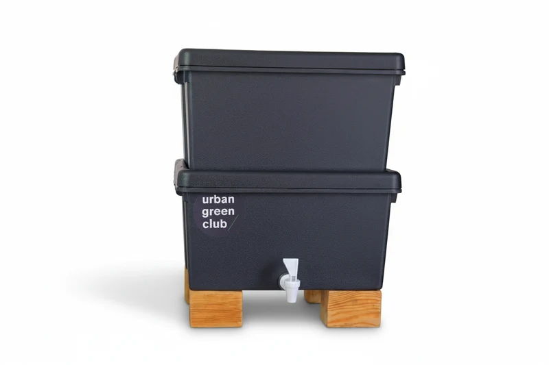 Lombricompostera Doméstica De Plástico Reciclado Urban Green Club - 38,5x30x46 Cm 32 L