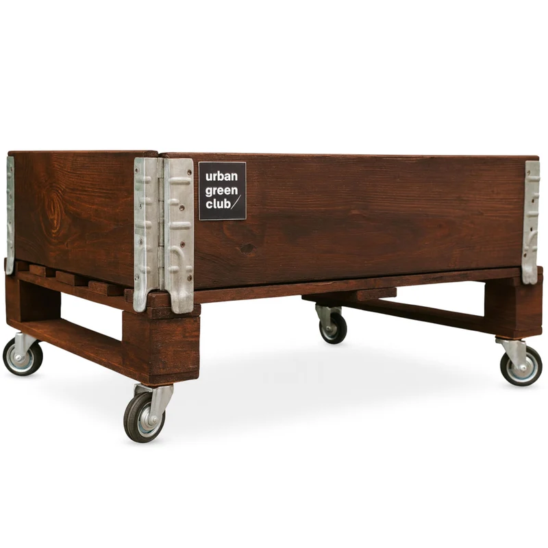 Bancal De Cultivo Mini De Madera De Pino Color Nogal Urban Green Club - 80x60x40 Cm 100 L