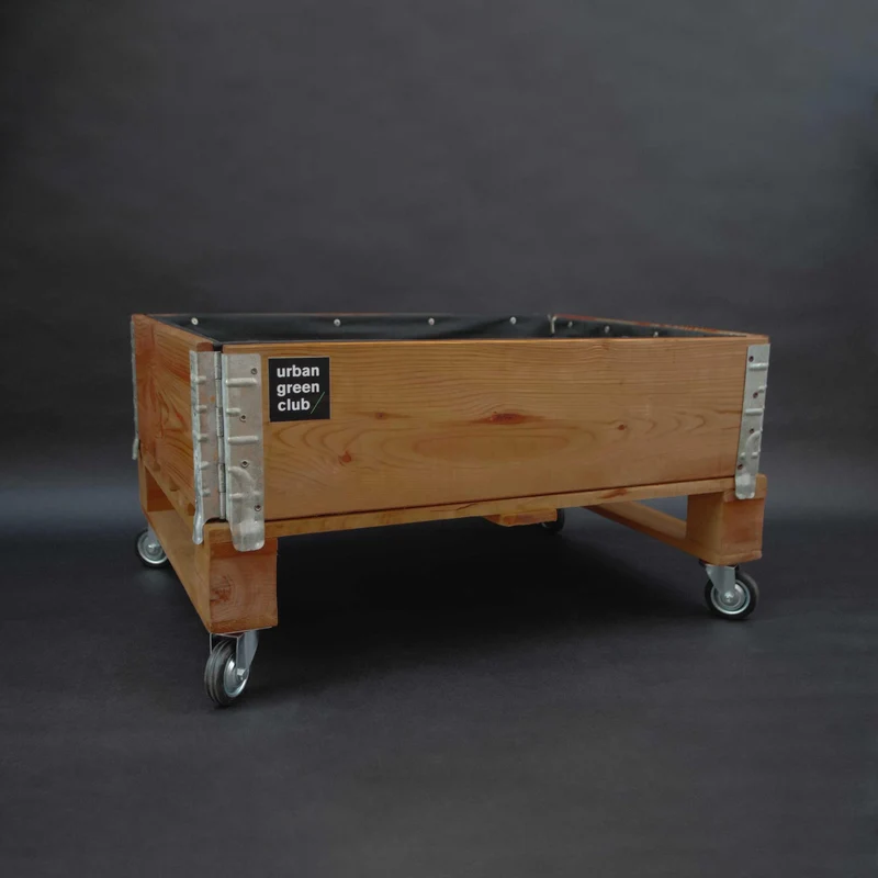 Bancal De Cultivo Mini De Madera De Pino Color Nogal Urban Green Club - 80x60x40 Cm 100 L