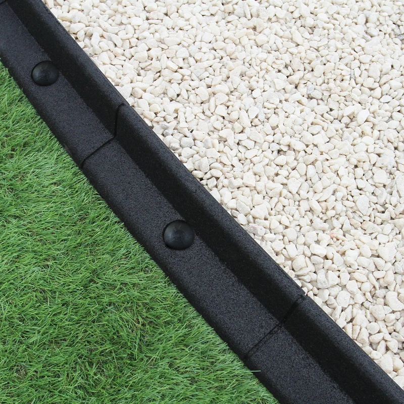 Bordes De Césped Negro Flexibles Jardín Bordes De Césped Paquete De 4 X 1.2m
