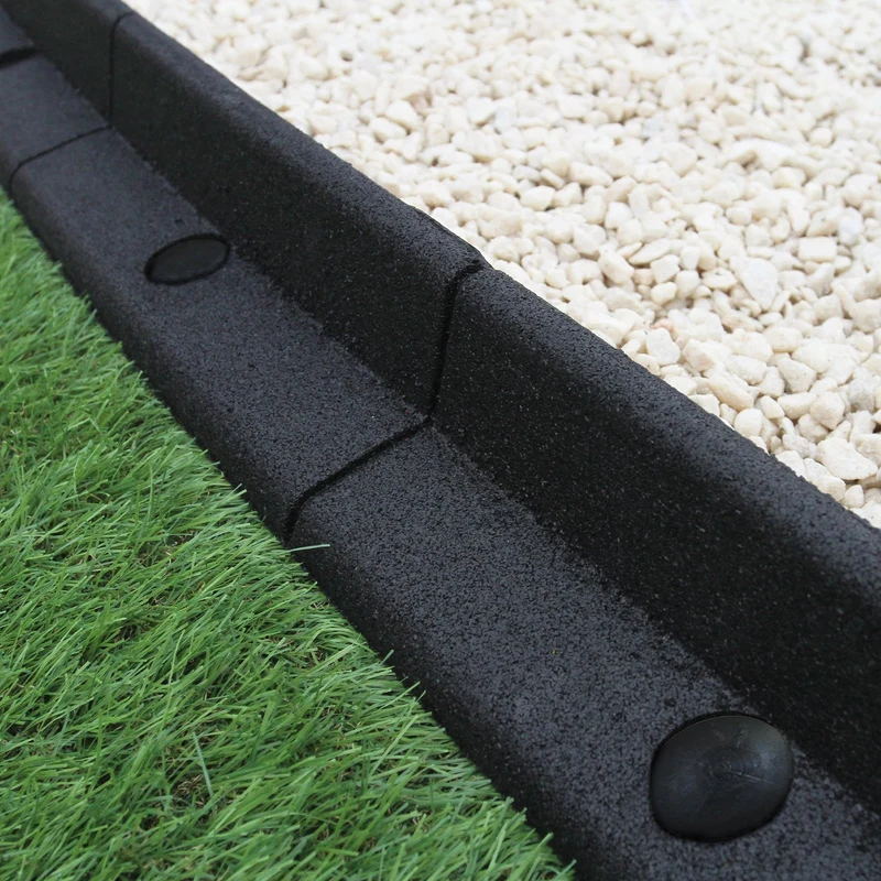 Bordes De Césped Negro Flexibles Jardín Bordes De Césped Paquete De 4 X 1.2m