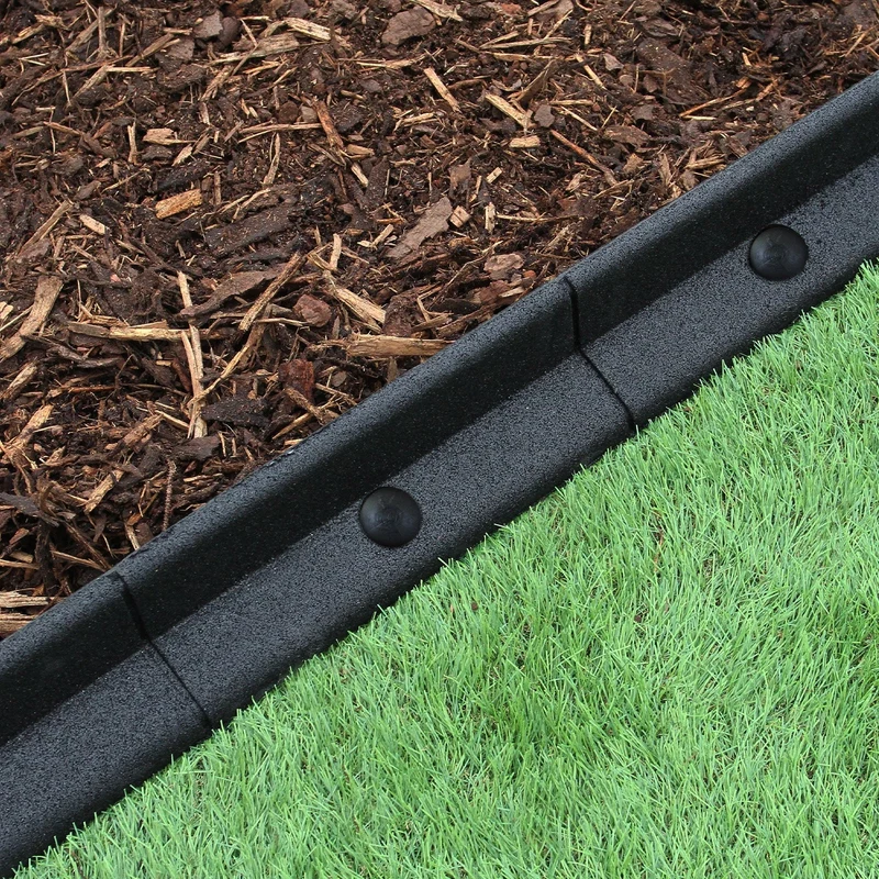 Bordes De Césped Negro Flexibles Jardín Bordes De Césped Paquete De 4 X 1.2m