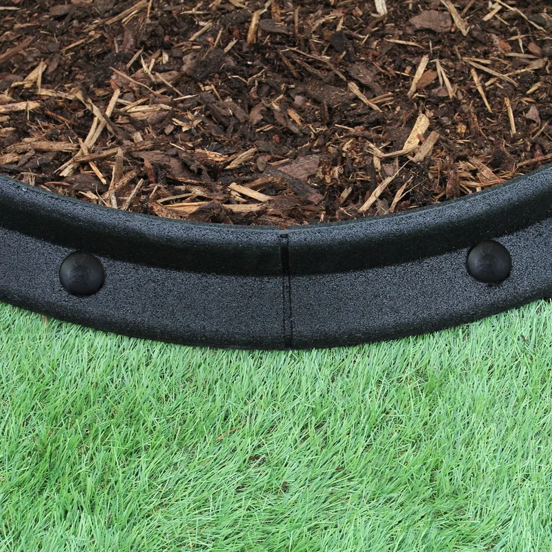 Bordes De Césped Negro Flexibles Jardín Bordes De Césped Paquete De 4 X 1.2m