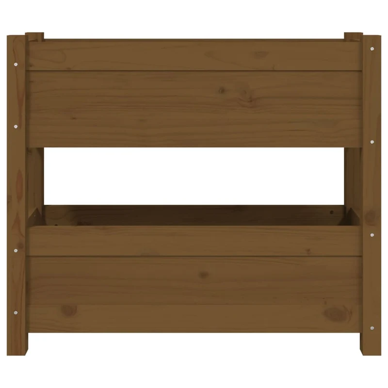 Jardinera De Madera Maciza De Pino Marrón Miel 77x25x66 Cm