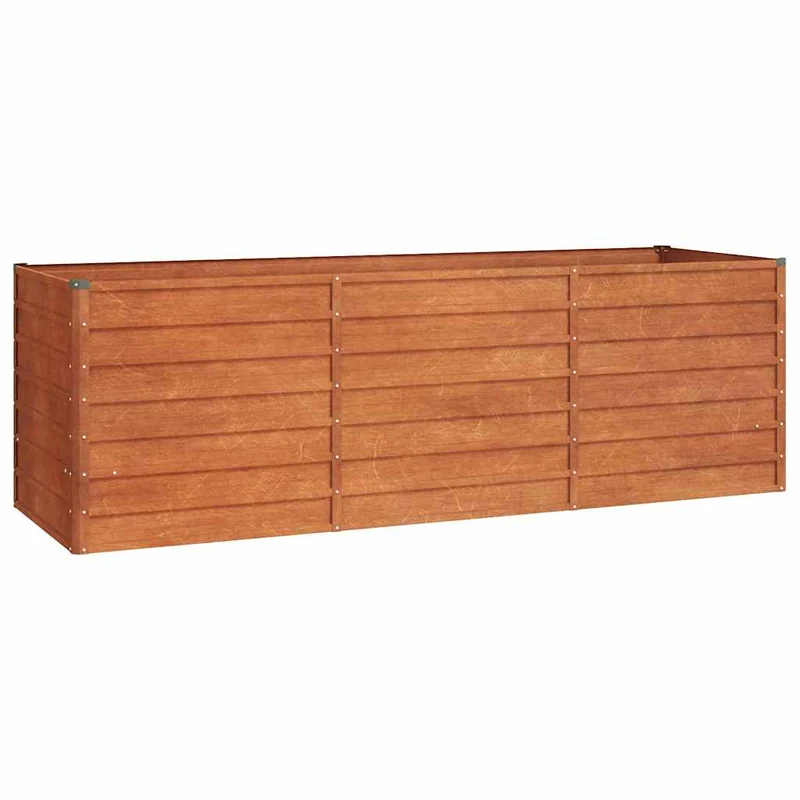 Arriate Oxidado De Acero Corten 240x80x77 Cm