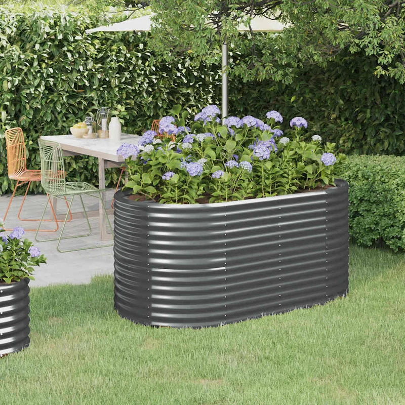 Jardinera Arriate Acero Galvanizado Antracita 152x80x68 Cm