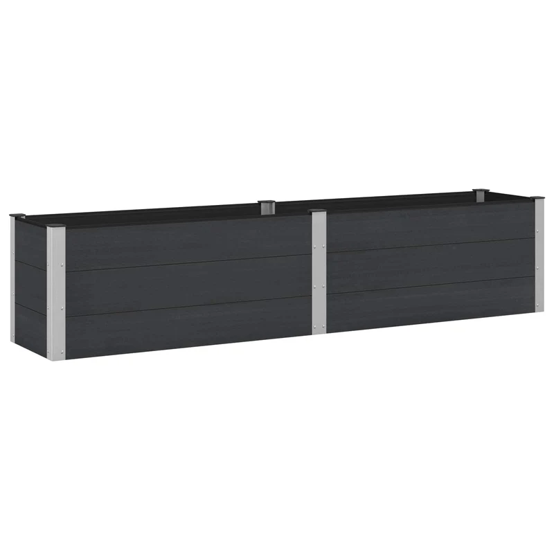 Arriate Elevado Negro 250 X 50 X 54 Cm Wpc Y Aluminio