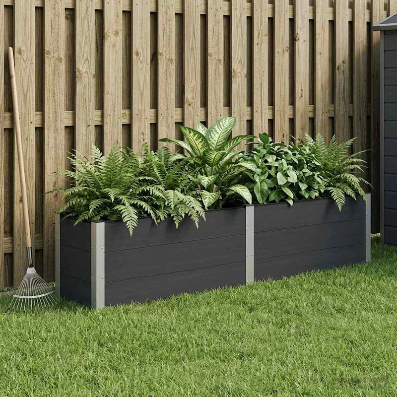 Arriate Elevado Negro 250 X 50 X 54 Cm Wpc Y Aluminio
