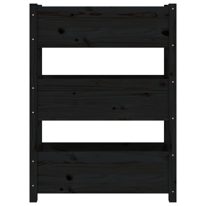 Jardinera De Madera Maciza De Pino Negro 77x25x104,5 Cm