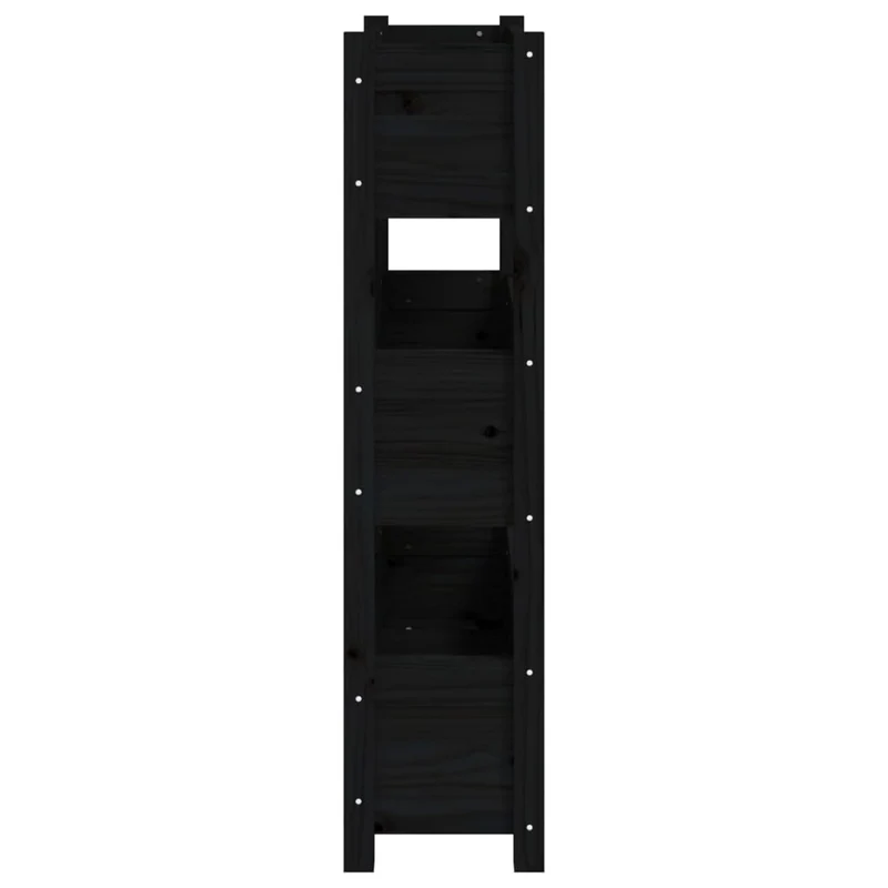 Jardinera De Madera Maciza De Pino Negro 77x25x104,5 Cm