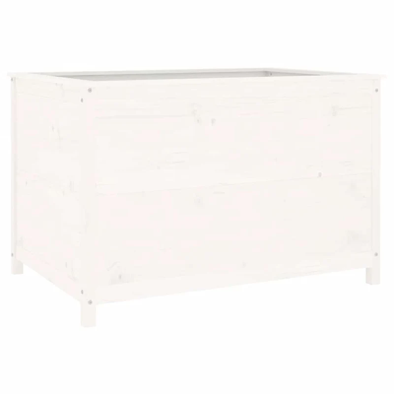 Arriate Elevado De Jardín Madera De Pino Blanco 119,5x82,5x78cm