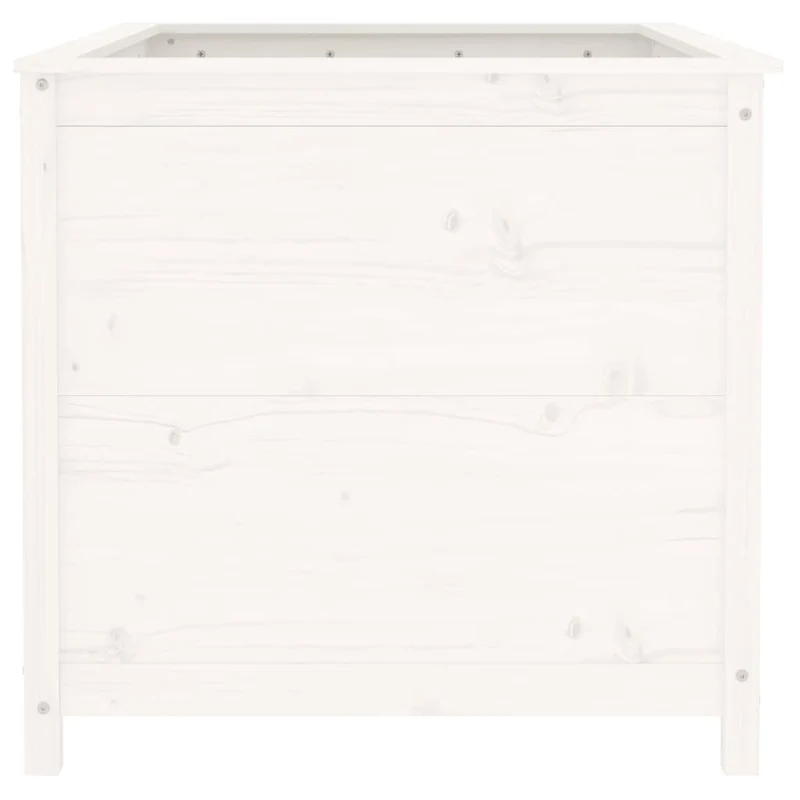 Arriate Elevado De Jardín Madera De Pino Blanco 119,5x82,5x78cm