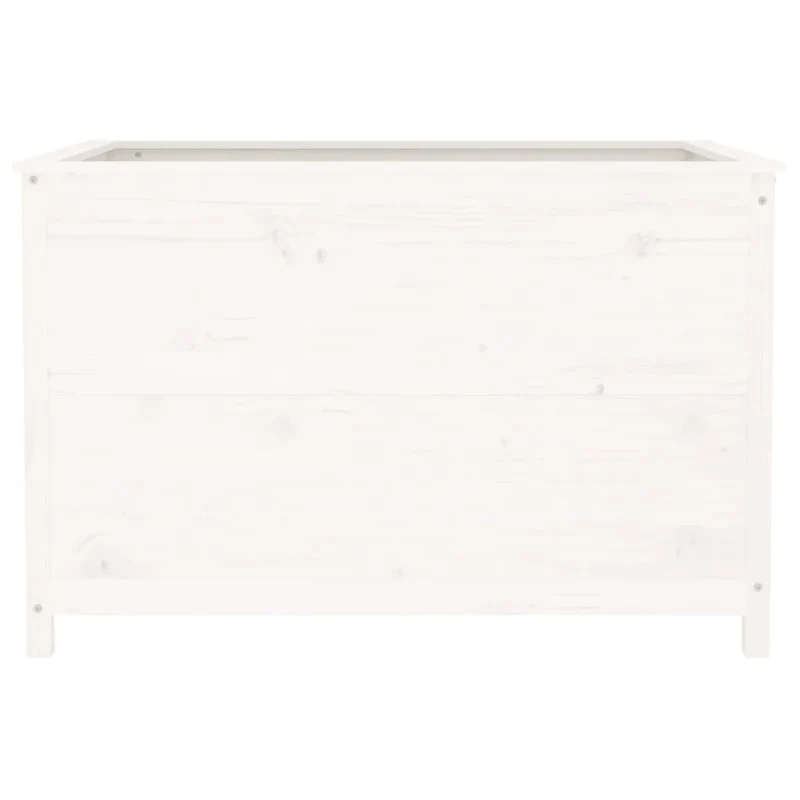 Arriate Elevado De Jardín Madera De Pino Blanco 119,5x82,5x78cm