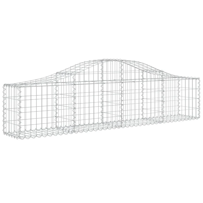 Cestas De Gaviones 2 Uds Forma De Arco Hierro 200x30x40/60 Cm