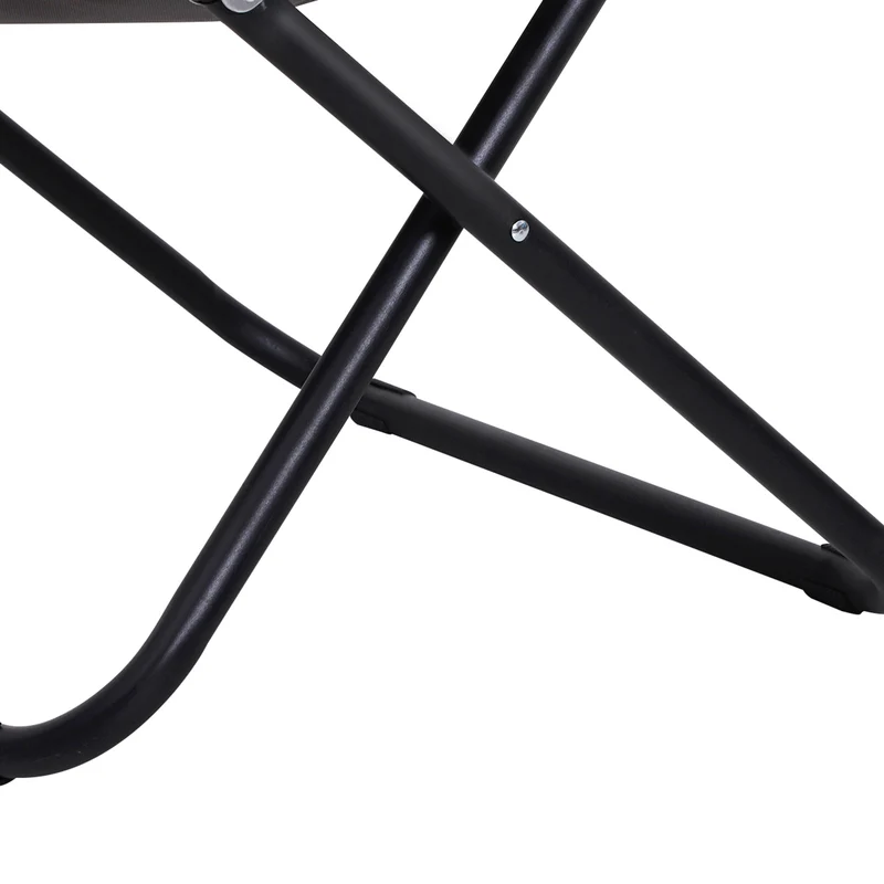 Outsunny Silla De Luna Plegable Con Asiento De Tela Oxford Y Patas De Metal 80x80x75 Cm Gris