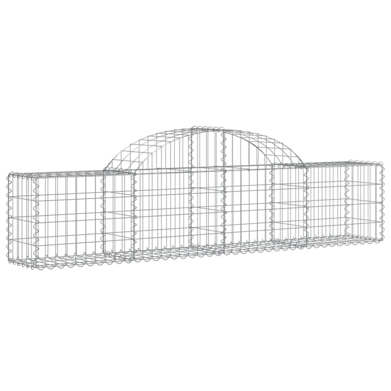 Cestas De Gaviones 15 Uds Forma De Arco Hierro 200x30x40/60 Cm