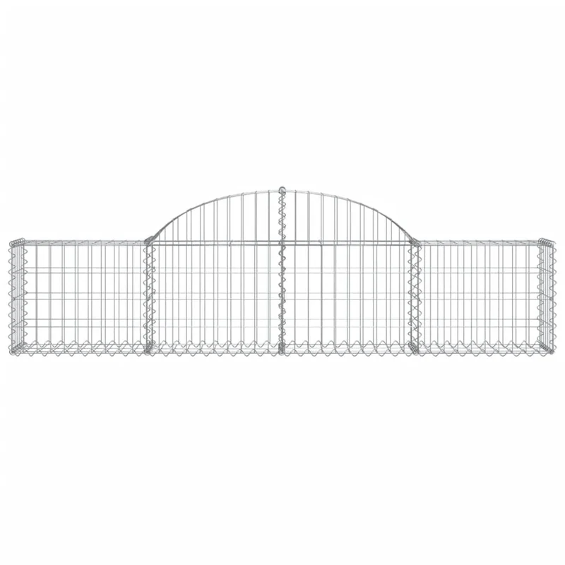 Cestas De Gaviones 15 Uds Forma De Arco Hierro 200x30x40/60 Cm