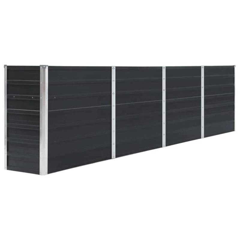 Jardinera Elevada Acero Galvanizado Gris Antracita 320x40x77 Cm