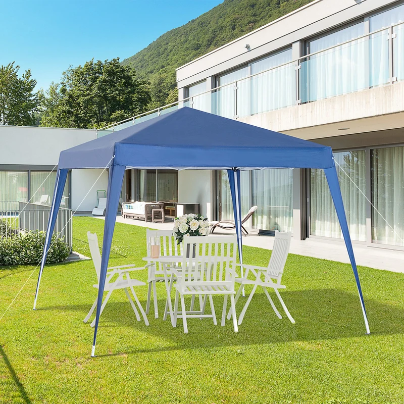 Outsunny Carpa Plegable 2,4x2,4x2,5 M De Jardín Diseño Pop Up Cenador De Acero