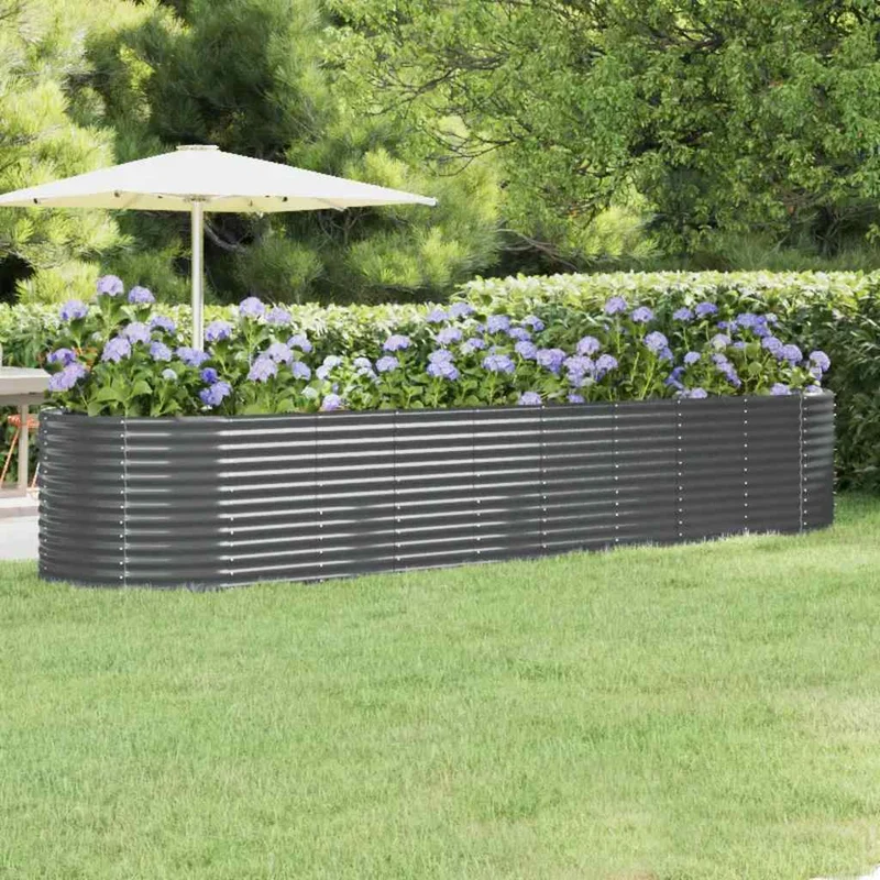 Jardinera Arriate Acero Galvanizado Antracita 396x100x68cm