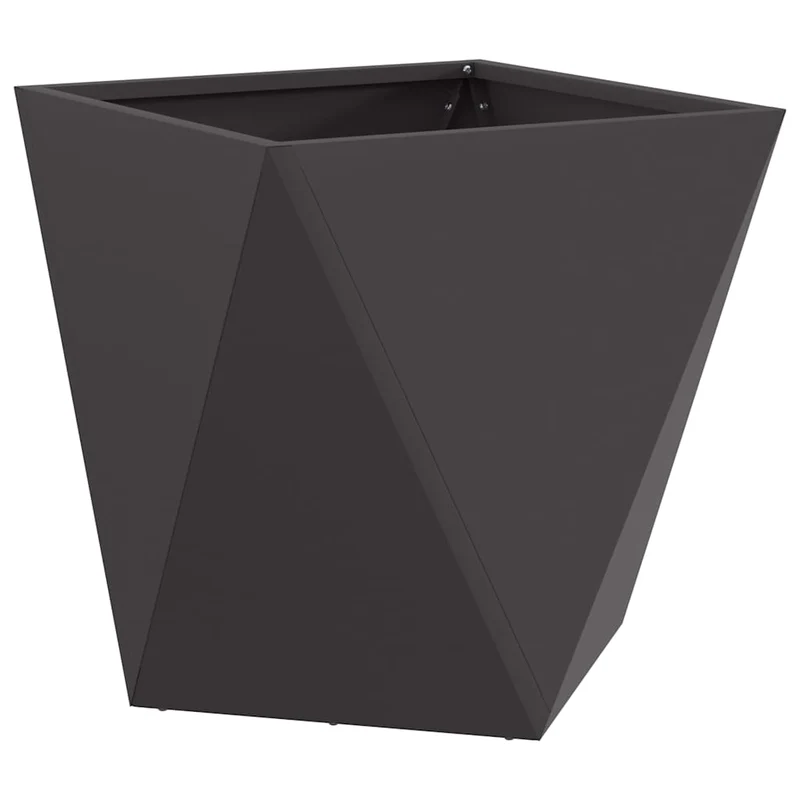 Jardinera 2 Uds. Negro 50 X 50 X 50 Cm Acero