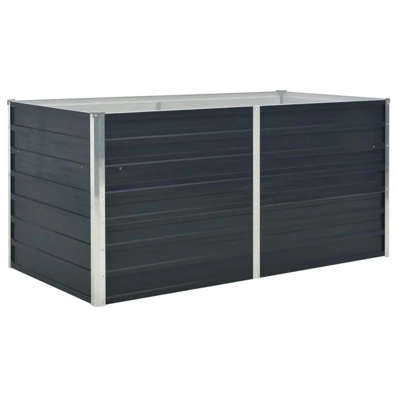 Jardinera Elevada Acero Galvanizado Gris Antracita 160x80x77cm