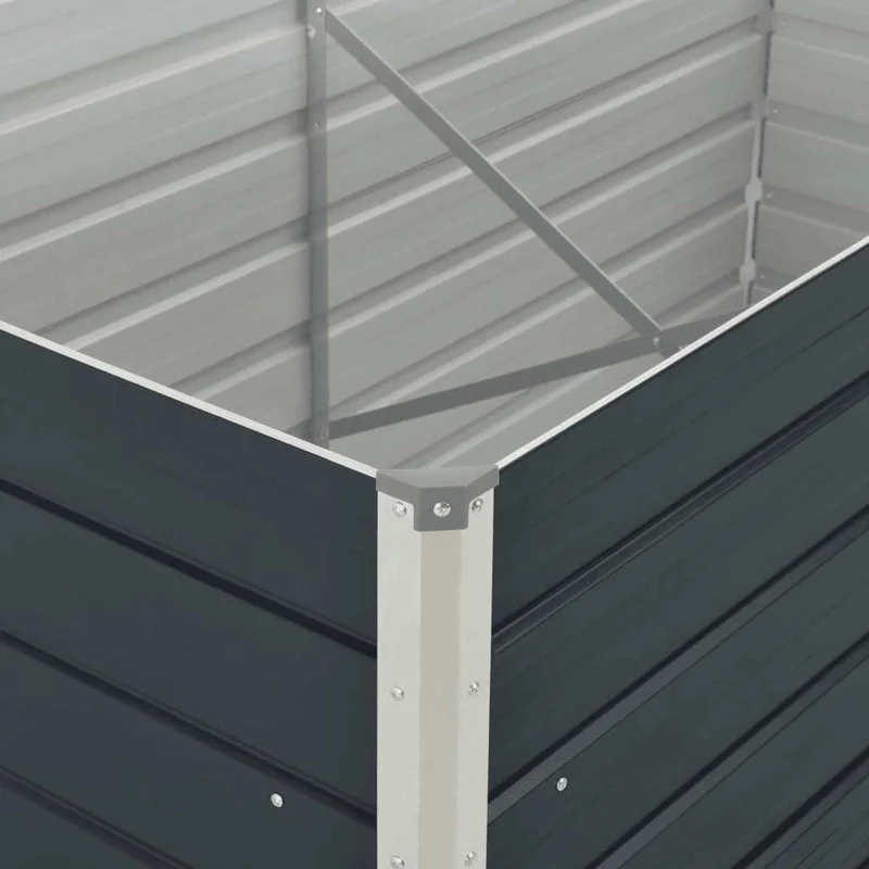 Jardinera Elevada Acero Galvanizado Gris Antracita 160x80x77cm
