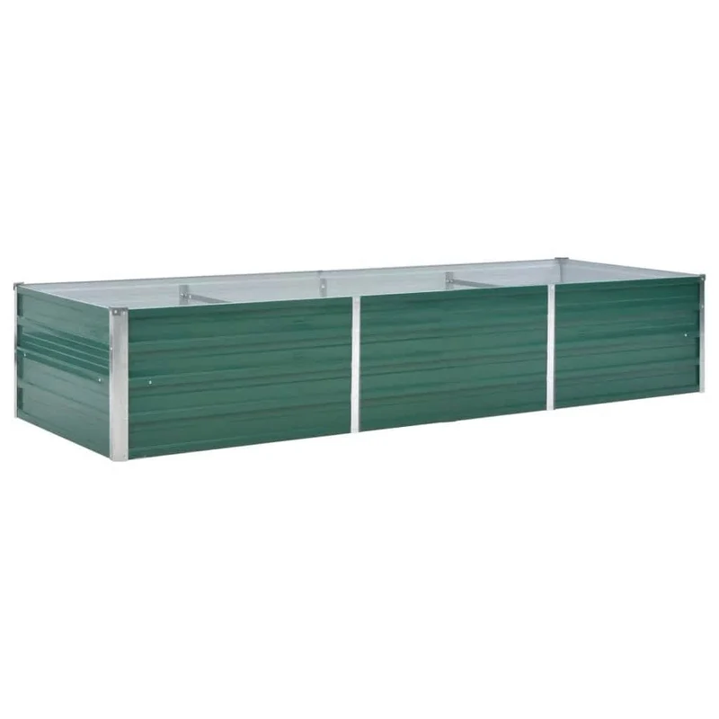 Arriate De Jardín De Acero Galvanizado Verde 240x80x45 Cm