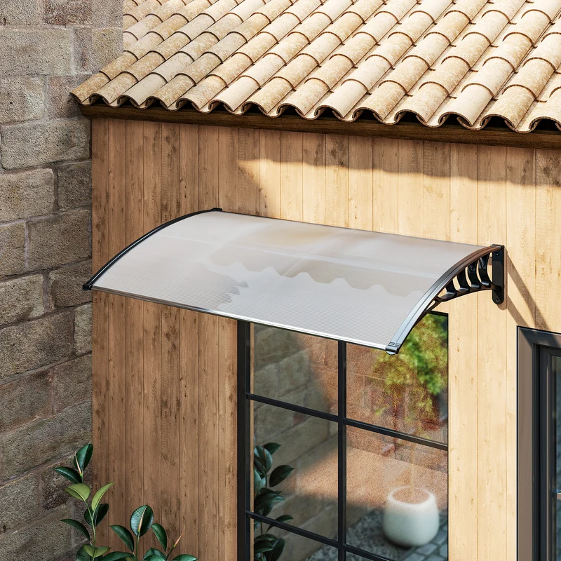 Outsunny Tejadillo De Protección Para Puertas Ventanas Contra Sol Y Lluvia
