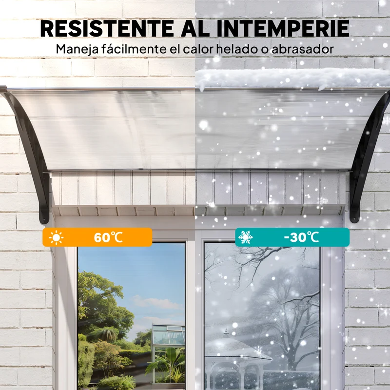 Outsunny Tejadillo De Protección Para Puertas Ventanas Contra Sol Y Lluvia
