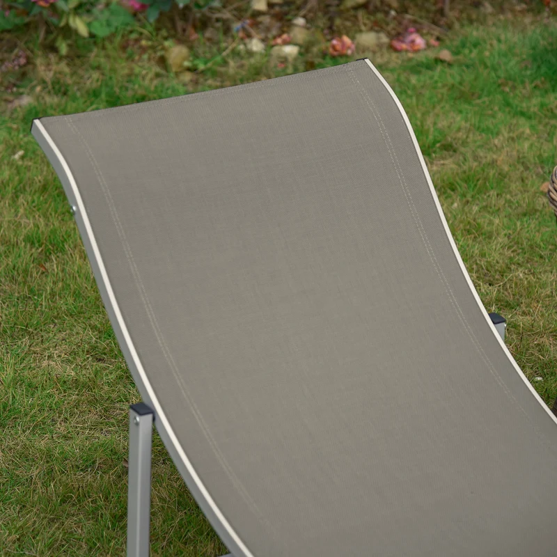 Outsunny 2 Tumbonas Plegables Forma De S Aluminio Texteline Para Terraza Gris