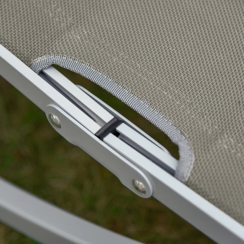 Outsunny 2 Tumbonas Plegables Forma De S Aluminio Texteline Para Terraza Gris