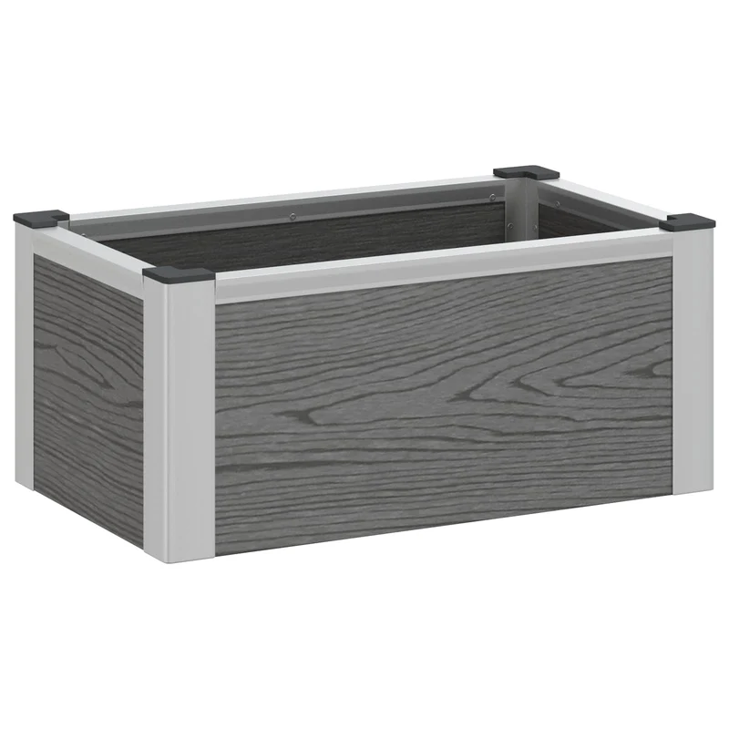 Arriate Elevado Gris 50 X 30 X 22 Cm Wpc Y Aluminio
