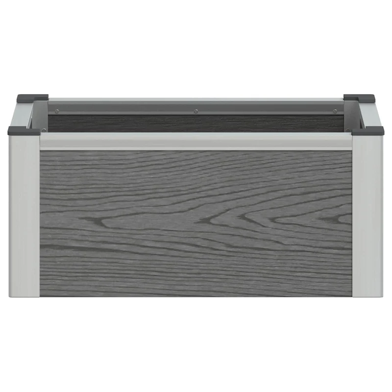 Arriate Elevado Gris 50 X 30 X 22 Cm Wpc Y Aluminio