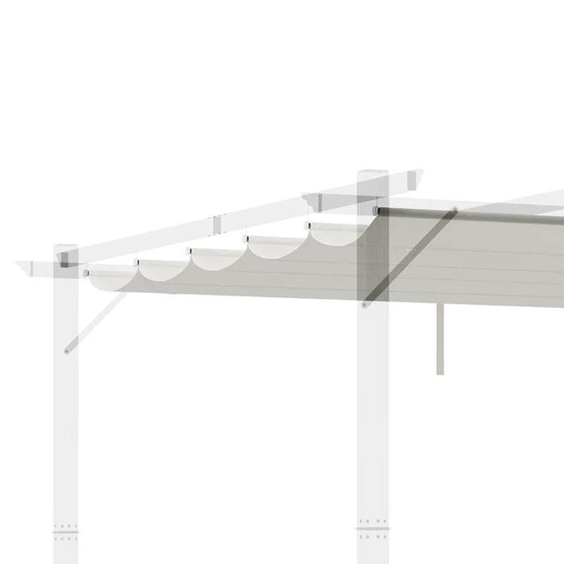 Outsunny Cubierta Para Pérgola Retráctil 2,5x2,55m Para Marco De 3x3 M Crema