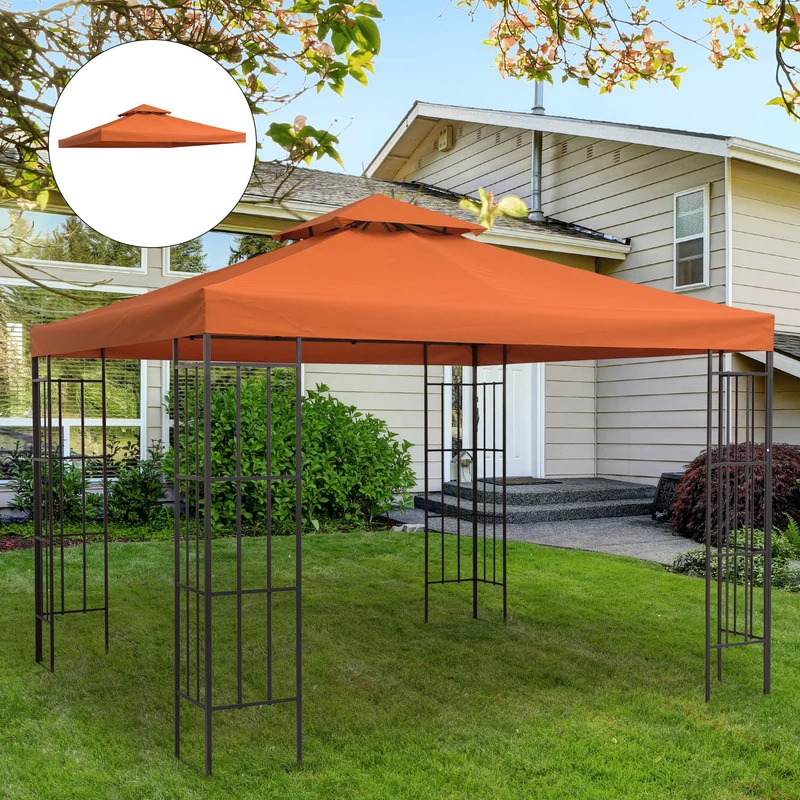 Outsunny Techo De Reemplazo 3x3m Para Estructura De Carpa Cenador Rojo