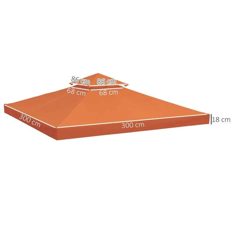 Outsunny Techo De Reemplazo 3x3m Para Estructura De Carpa Cenador Rojo