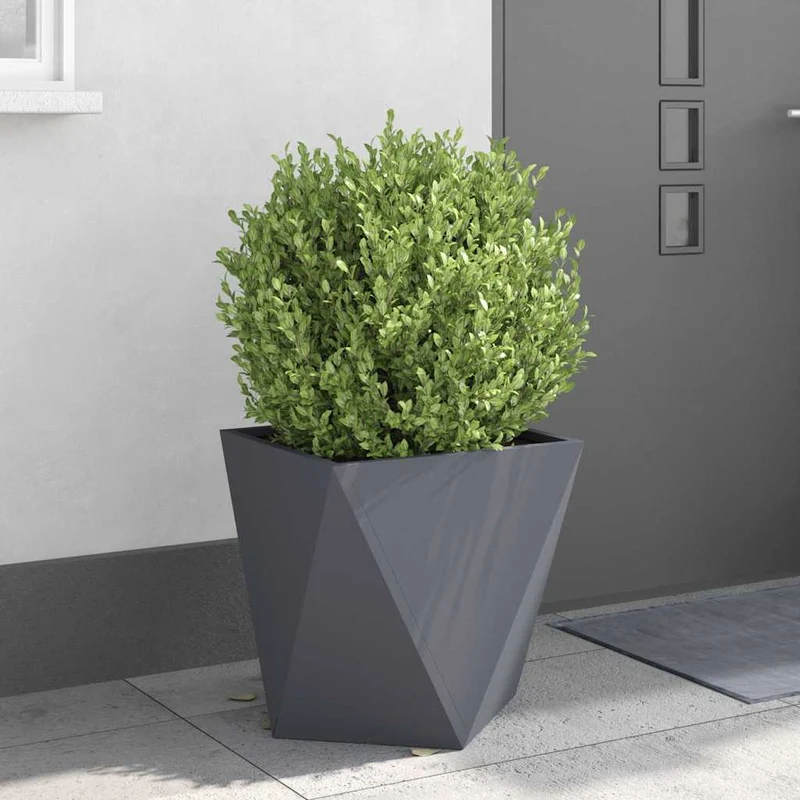 Jardinera 2 Uds. Antracita 50 X 50 X 50 Cm Acero
